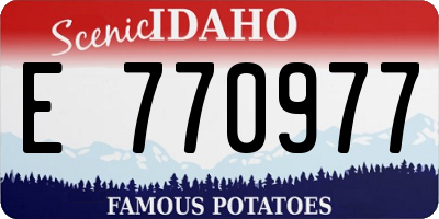 ID license plate E770977