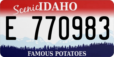 ID license plate E770983