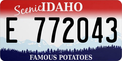 ID license plate E772043