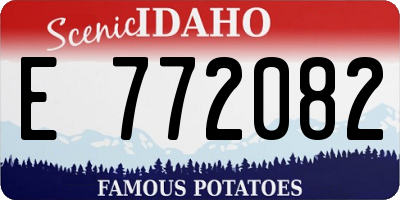 ID license plate E772082