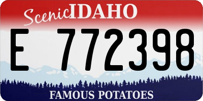 ID license plate E772398