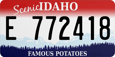 ID license plate E772418