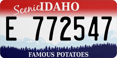 ID license plate E772547