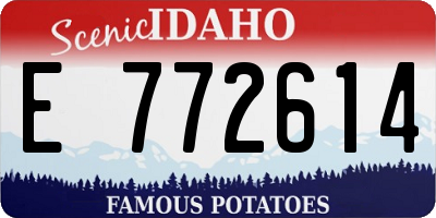 ID license plate E772614