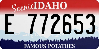 ID license plate E772653