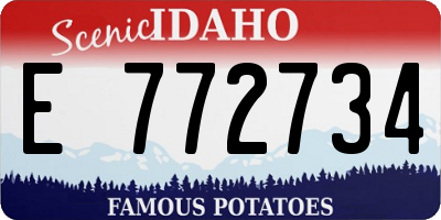 ID license plate E772734