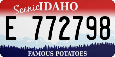 ID license plate E772798