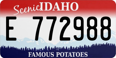 ID license plate E772988