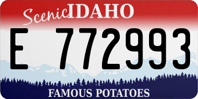 ID license plate E772993