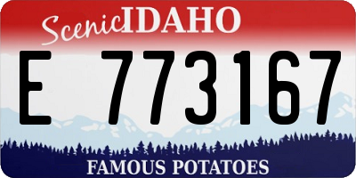 ID license plate E773167