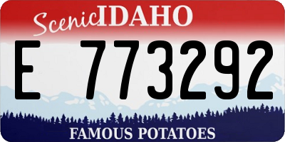 ID license plate E773292