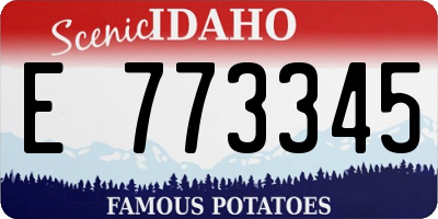 ID license plate E773345