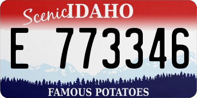 ID license plate E773346