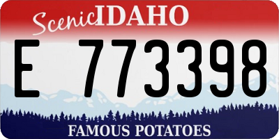 ID license plate E773398
