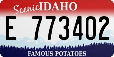ID license plate E773402