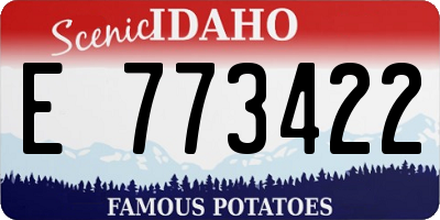 ID license plate E773422