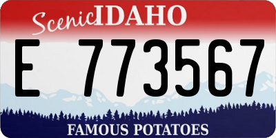 ID license plate E773567