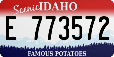 ID license plate E773572