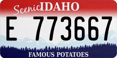 ID license plate E773667