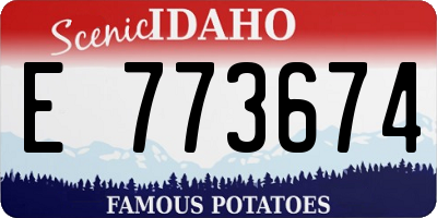 ID license plate E773674