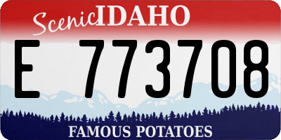 ID license plate E773708