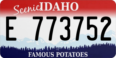 ID license plate E773752