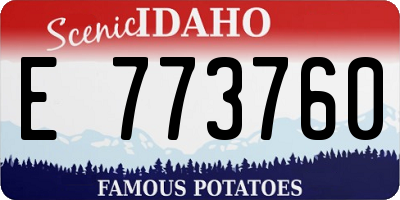ID license plate E773760