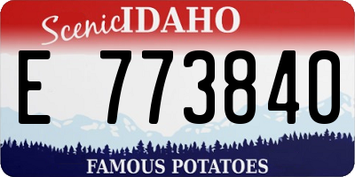 ID license plate E773840