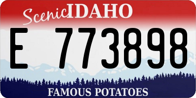 ID license plate E773898