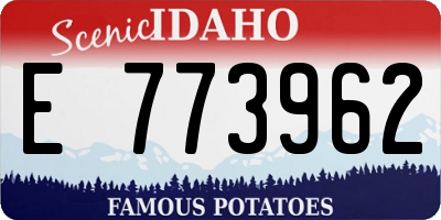 ID license plate E773962