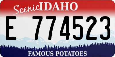 ID license plate E774523