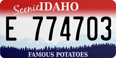 ID license plate E774703