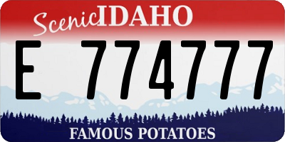 ID license plate E774777