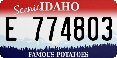 ID license plate E774803