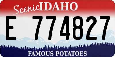 ID license plate E774827