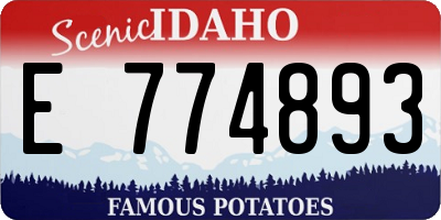ID license plate E774893