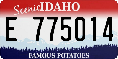 ID license plate E775014