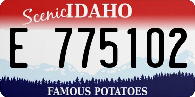 ID license plate E775102