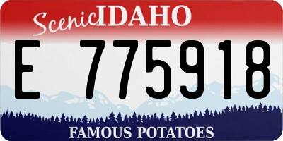 ID license plate E775918