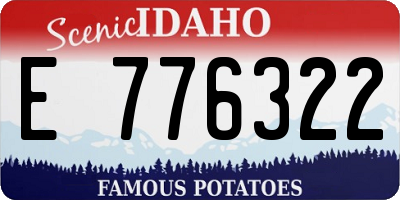 ID license plate E776322