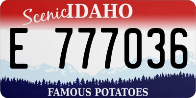 ID license plate E777036