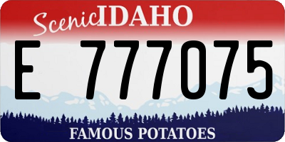 ID license plate E777075