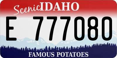 ID license plate E777080