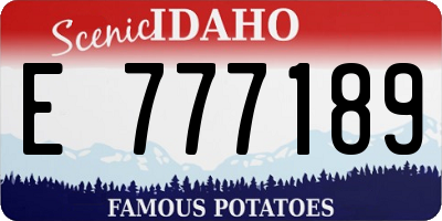 ID license plate E777189