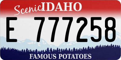 ID license plate E777258