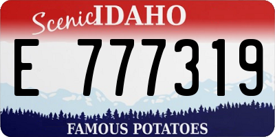 ID license plate E777319