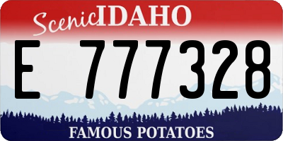 ID license plate E777328