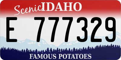 ID license plate E777329