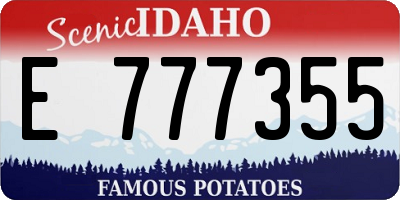 ID license plate E777355