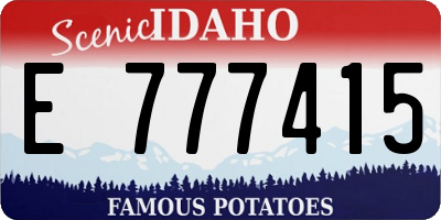ID license plate E777415